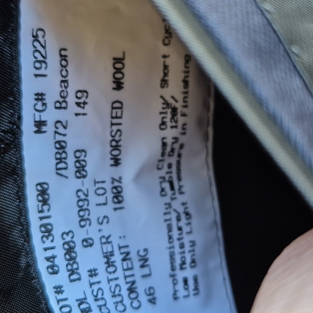 Hickey Freeman Beacon Recent Solid Dark Navy Wors… - image 6